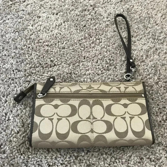 Coach Tan Signature Print Wristlet - Picture 2 of 5